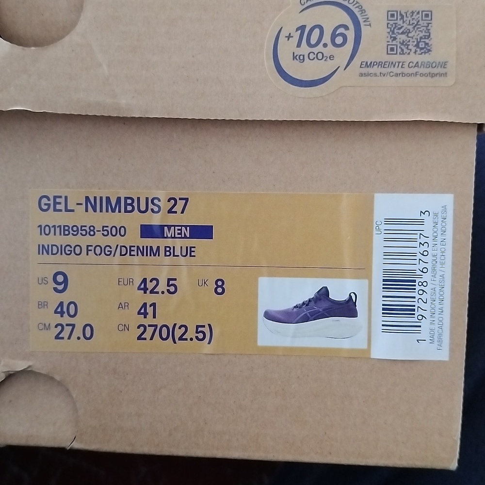 ASICS Gel-Nimbus 27 in Indigo and Denim Size 9
